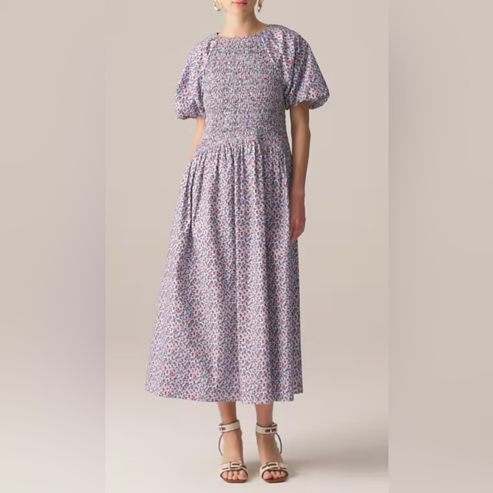 J Crew Meadow dress in poppy cotton poplin Medium NWT